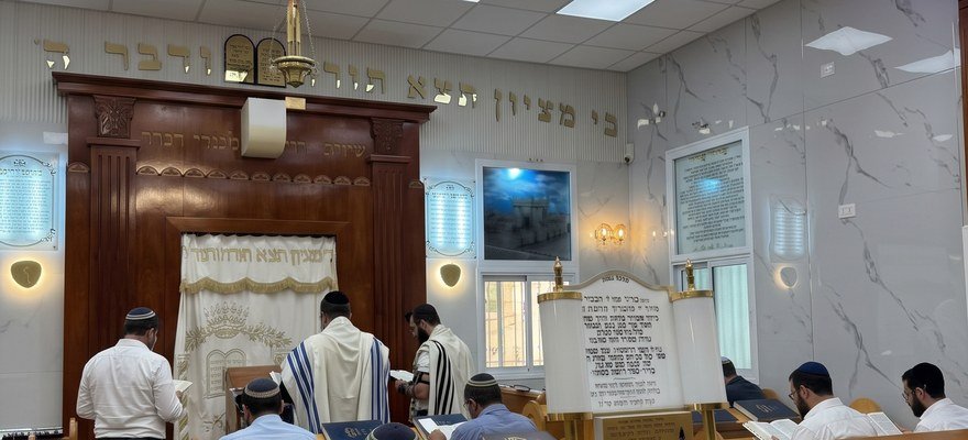 מבט על אולם בית הכנסת וארון הקודש